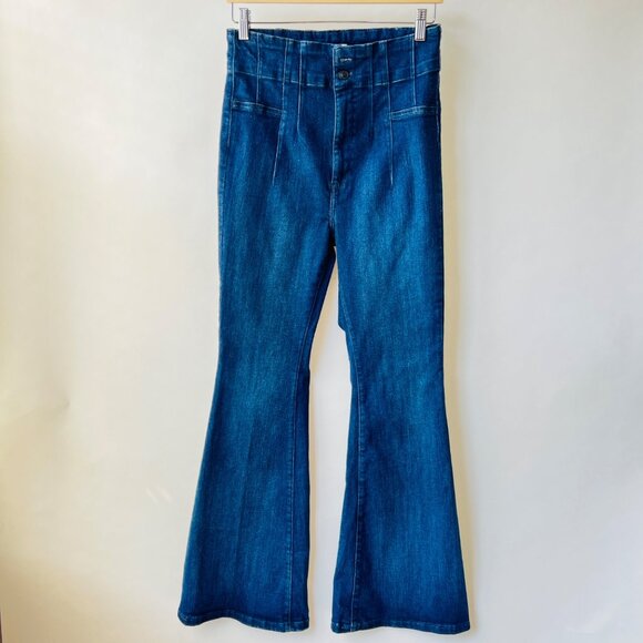 ❤️ Free People Jayde Flare Highrise jeans , Size 32 M56 - Picture 2 of 10